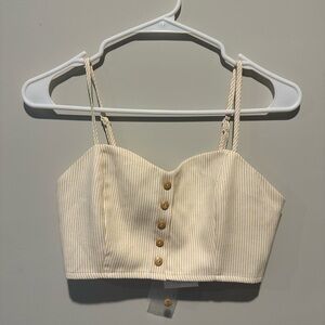 Yellow stripped crop top